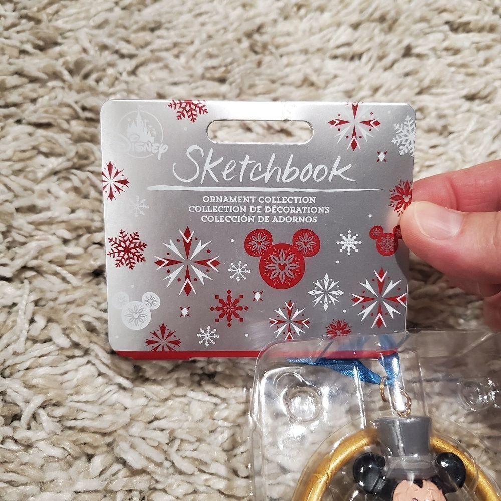 Disney Sketchbook Mickey Mouse Wedding Ring Hanging Ornament - Picture 9 of 11